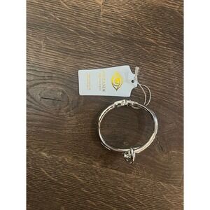 Eye Candy Los Angeles‎ Silver Knot Bangle Bracelet Hinge Closure NWT